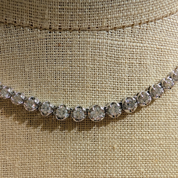 5 Carat Natural Diamond Necklace Platinum 850 Authentic Beautiful High Class - Picture 14 of 15